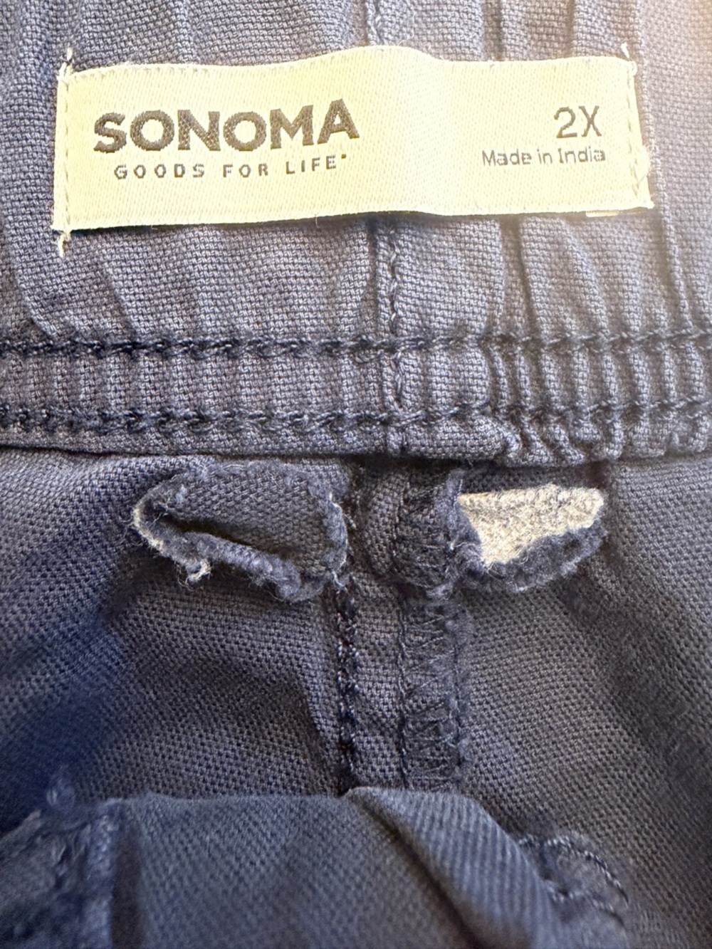 Sonoma Navy High-Waist Drawstring Utility Shorts - Picture 4 of 9